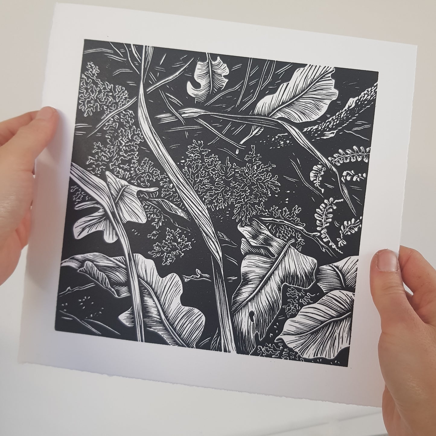 Forest Floor linocut