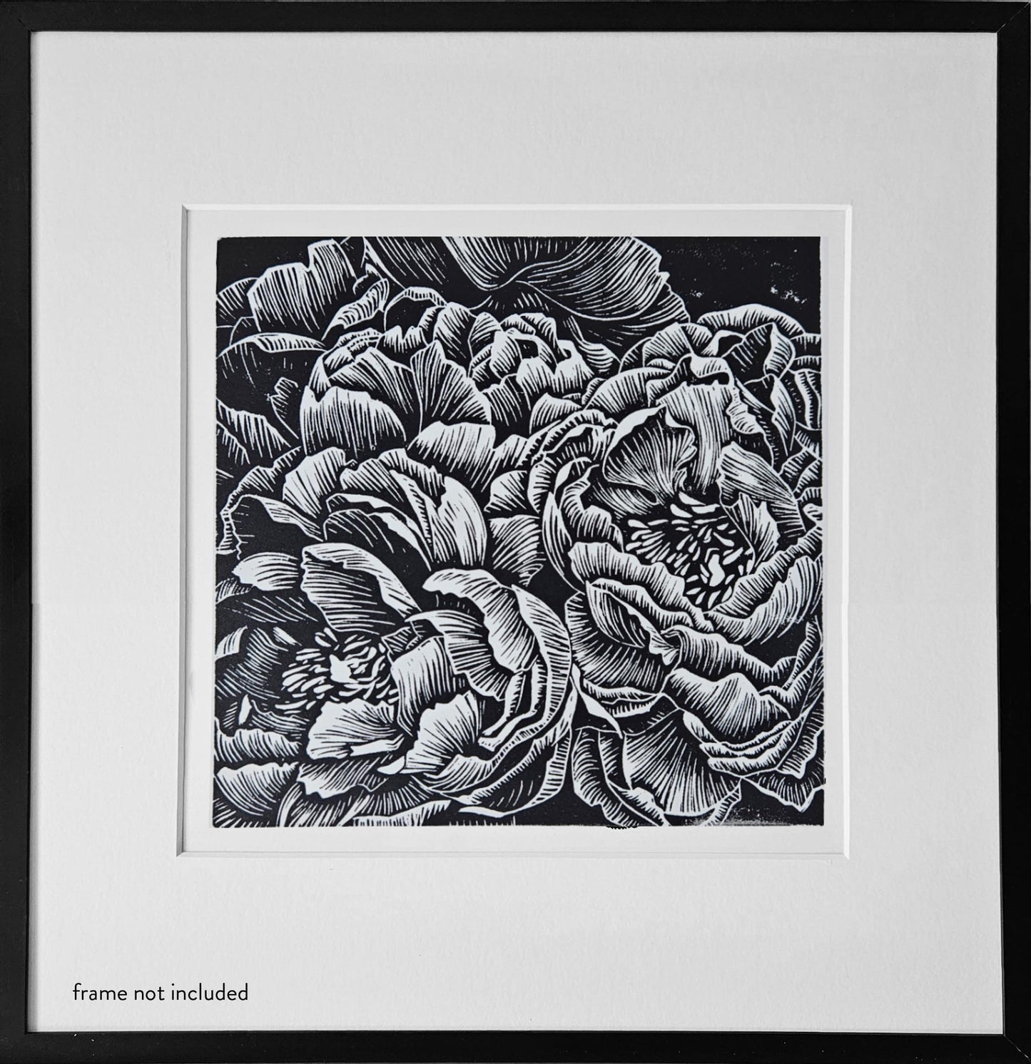 Bunch of Peonies I linocut