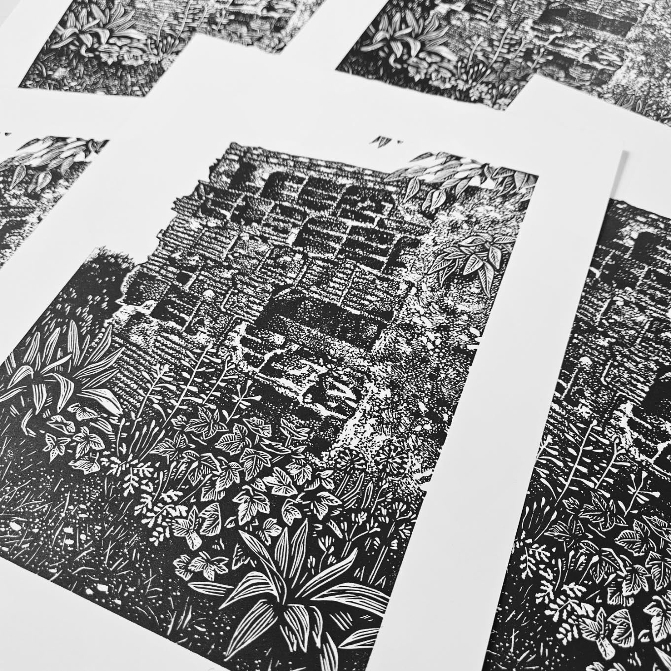 Soft Ruin linocut