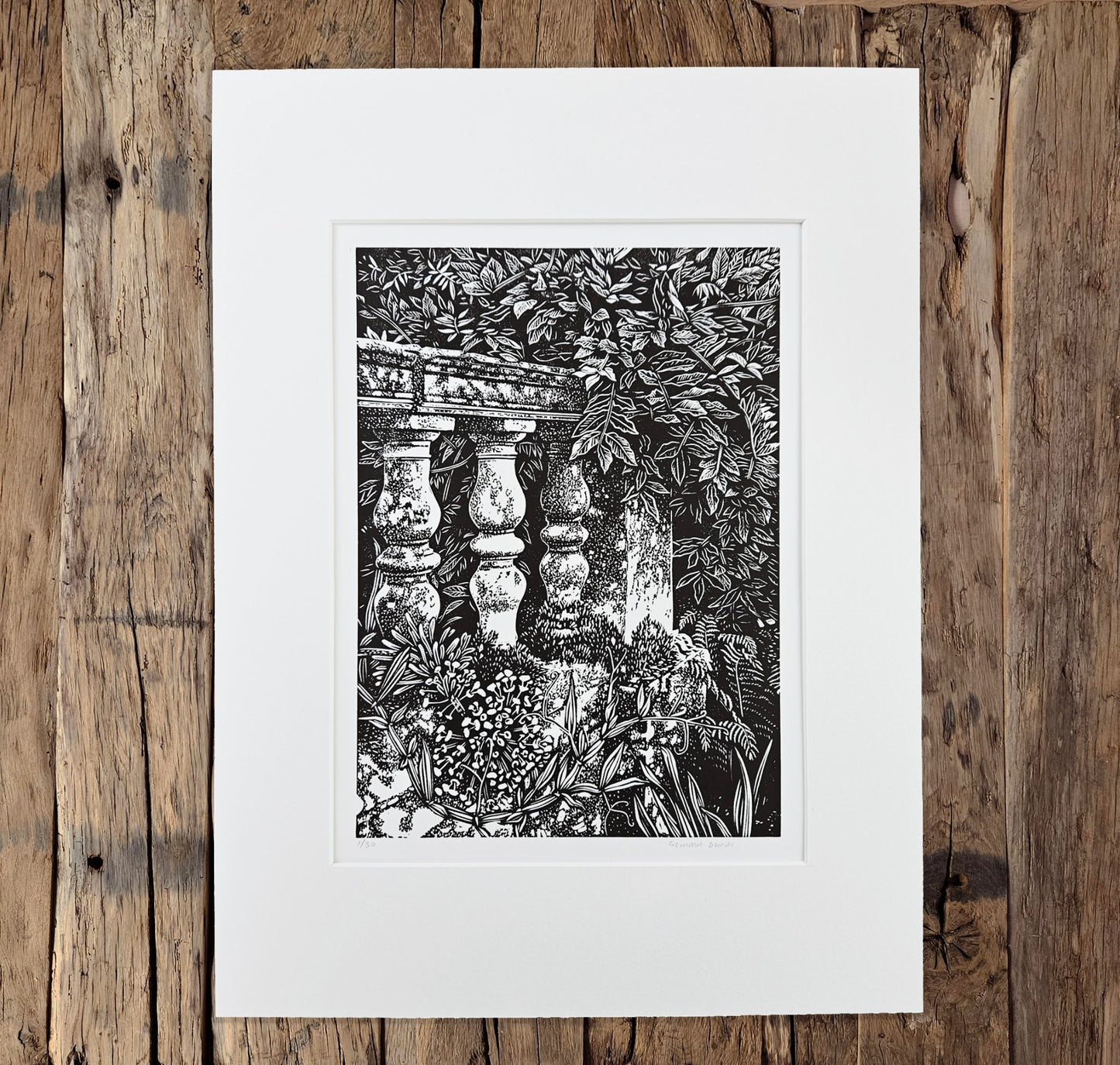Cascade linocut
