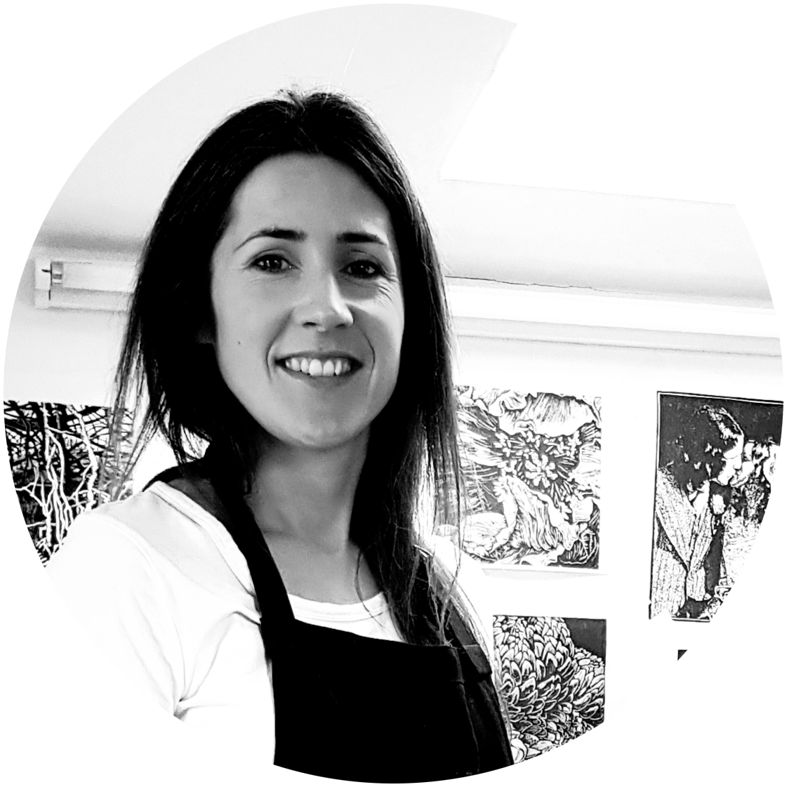 Gemma Dunn linocut artist portrait