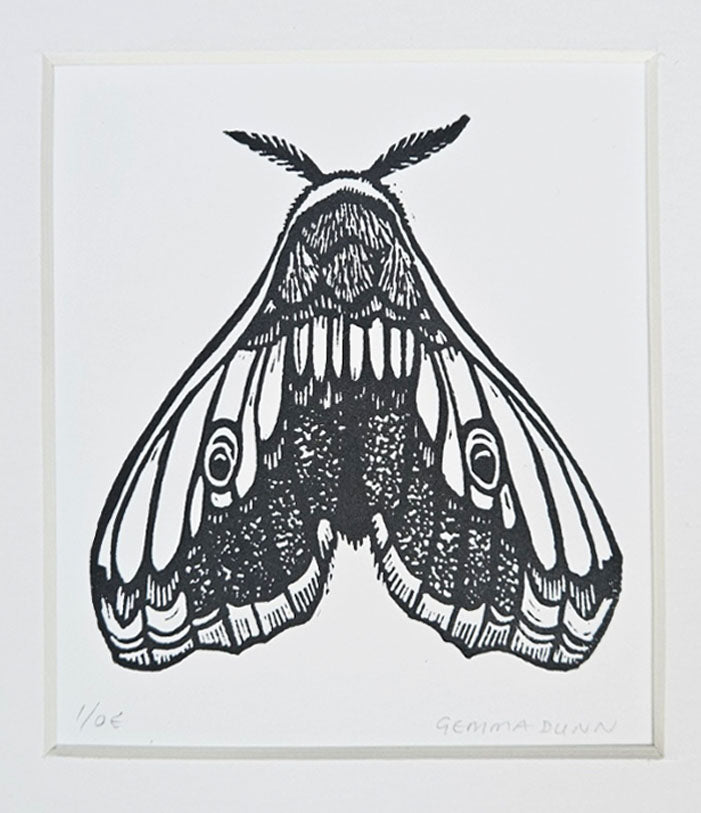 Hawkmoth linocut
