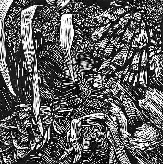 Tree Stump linocut